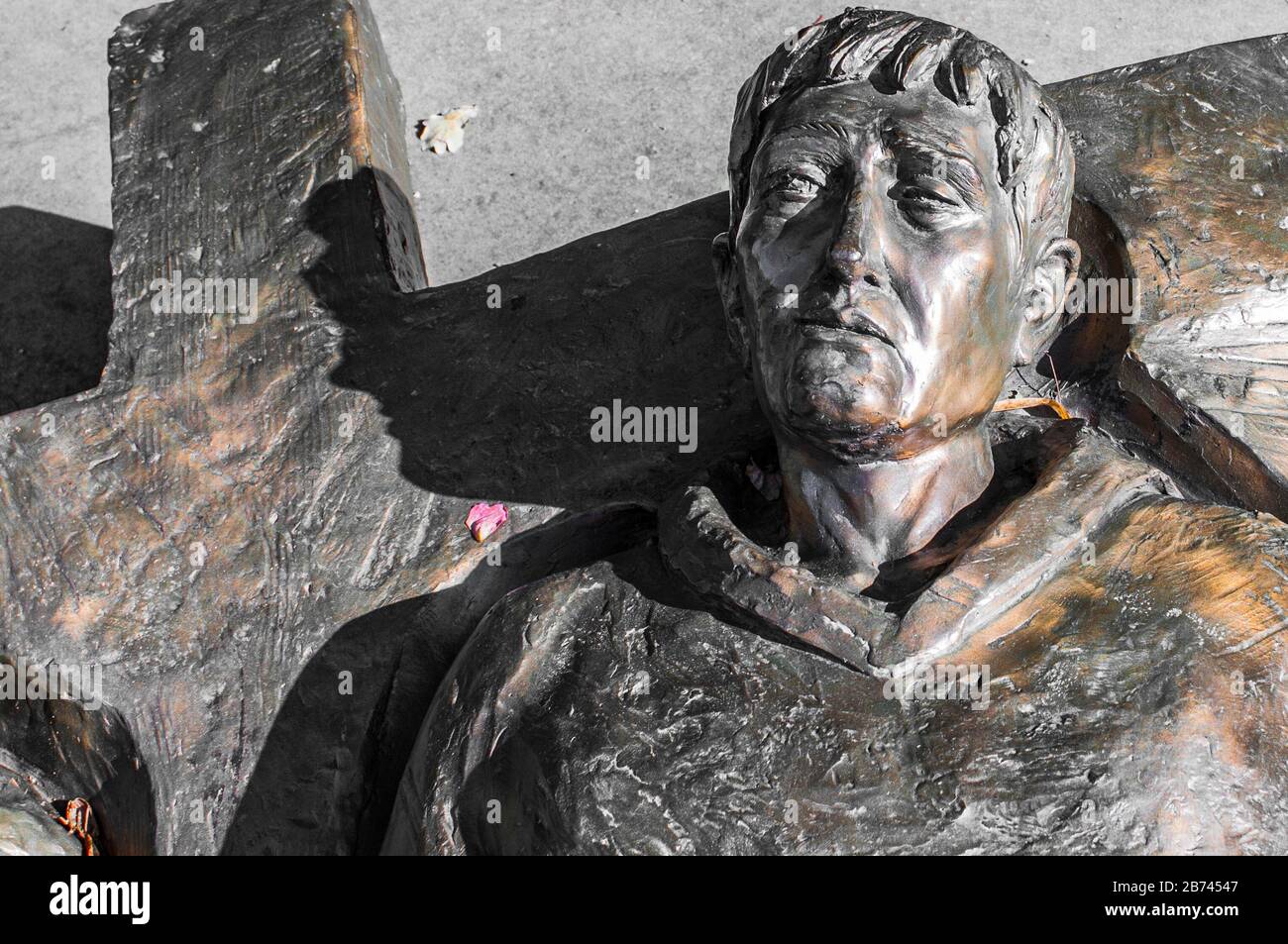 Statue des heiligen Anthony Bronze und Jesus - Camposampiero, Italien Stockfoto