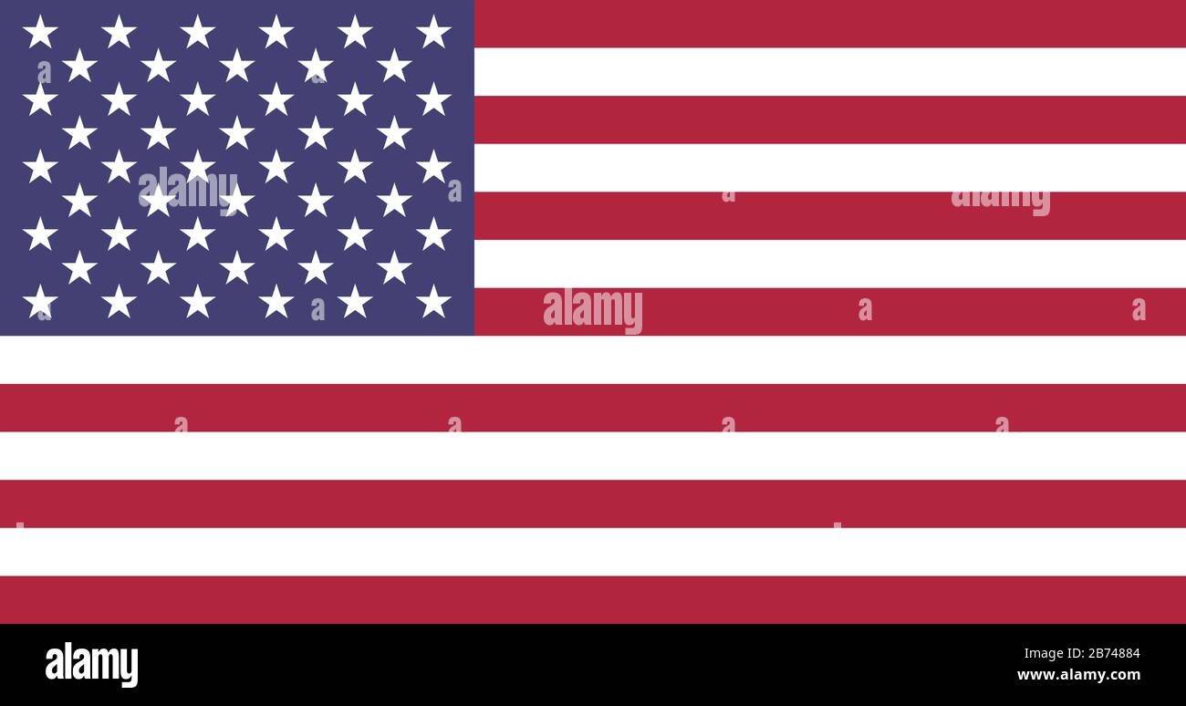 Flagge der Vereinigten Staaten - USA Flagge Standardverhältnis - True RGB Farbmodus Stockfoto