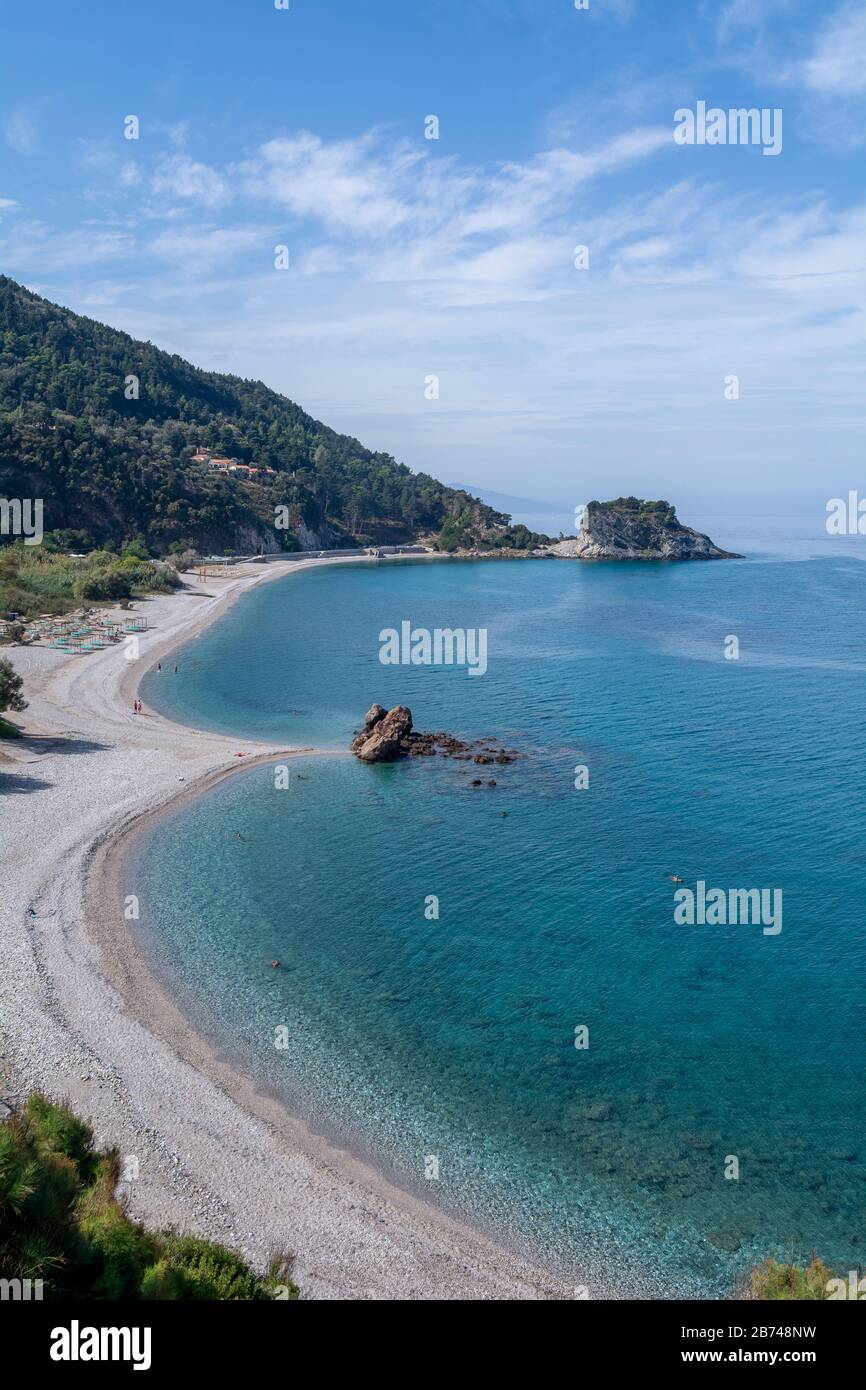 Blick über den Potami-Strand Karlovassi Samos Griechenland Stockfoto