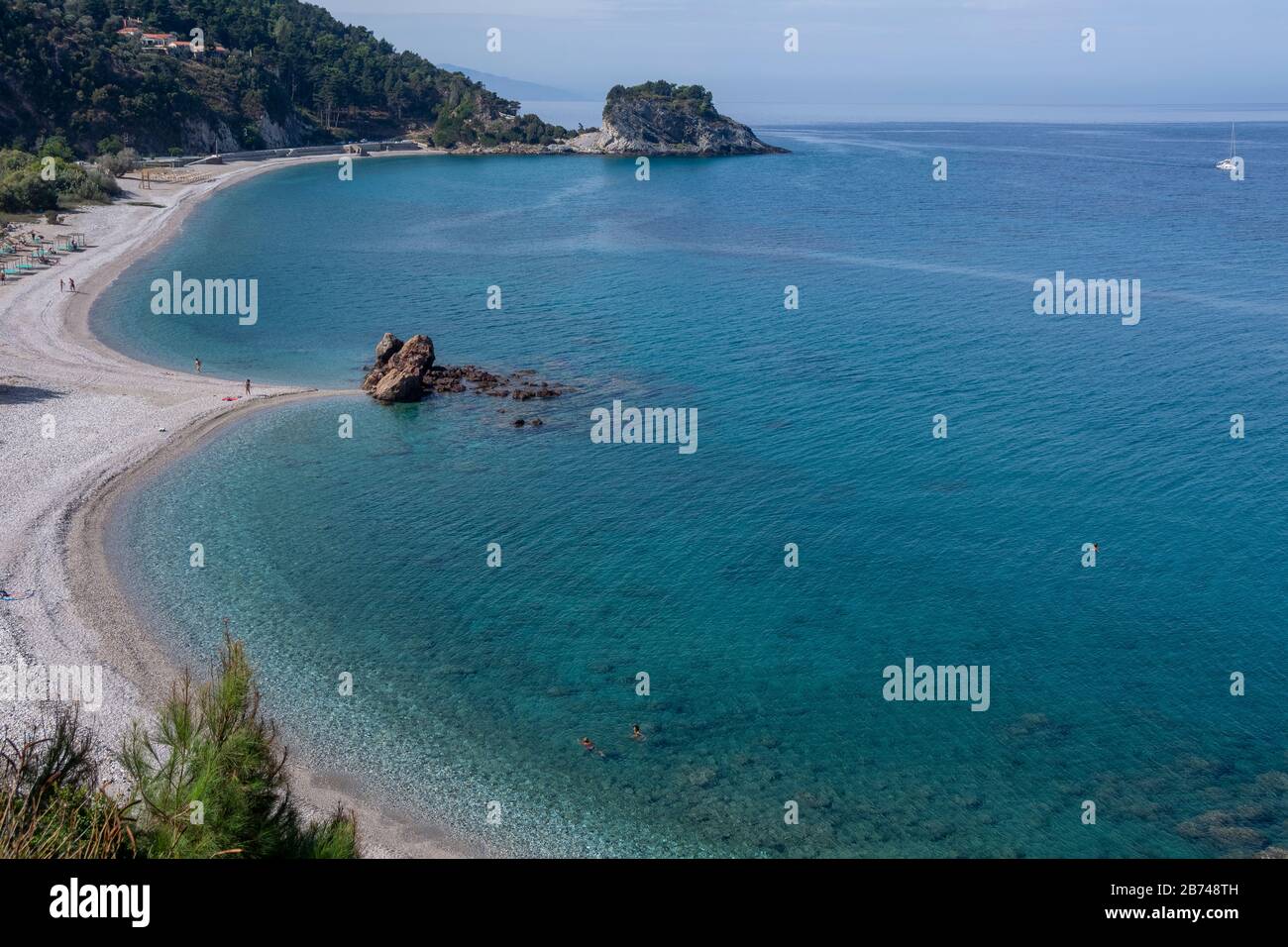 Blick über den Potami-Strand Karlovassi Samos Griechenland Stockfoto