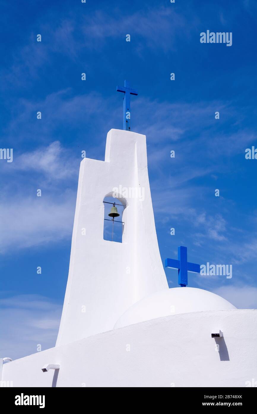 Kirche am Potami-Strand Karlovassi Samos Griechenland Stockfoto