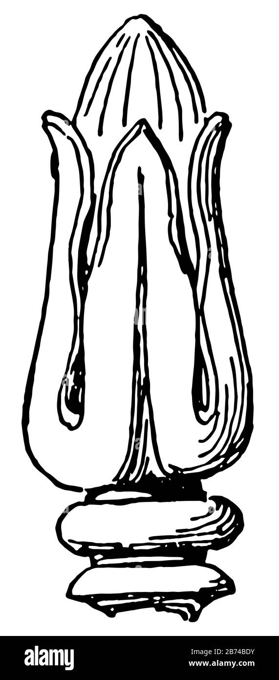 Römisches Schmuck, in der Zeit geschaffene Dekorationen, Empire, Akanthusornament, Vintage-Zeichnung oder Gravurillustration Stock Vektor