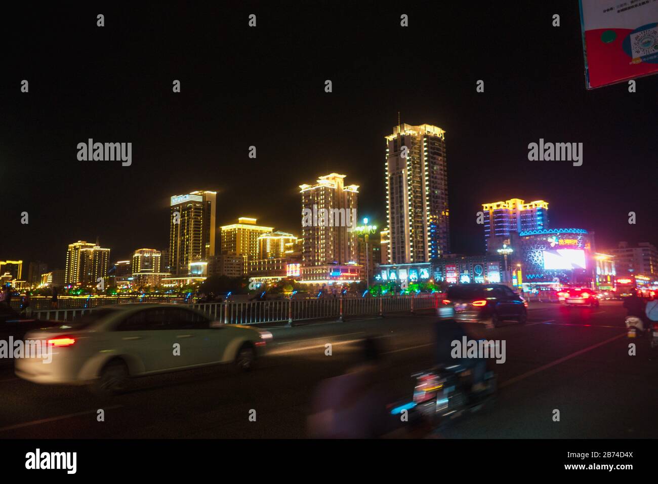 Stadt Neon Beleuchtung Stockfoto