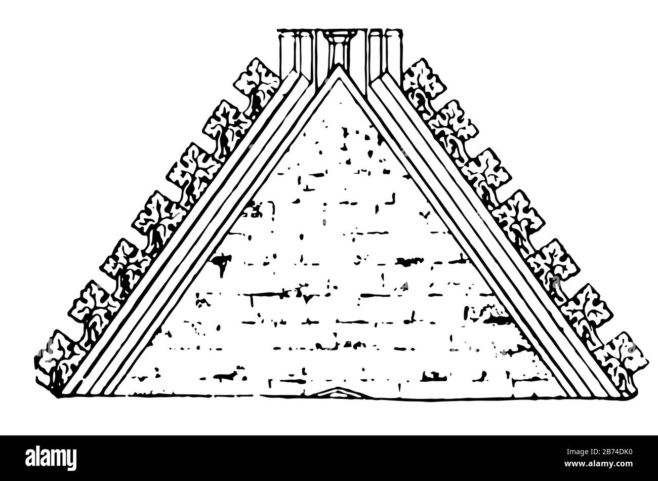 Crest Tile oder Material, Importeur, Händler, Händler und Hersteller, Vintage Line Drawing oder Gravur Illustration. Stock Vektor