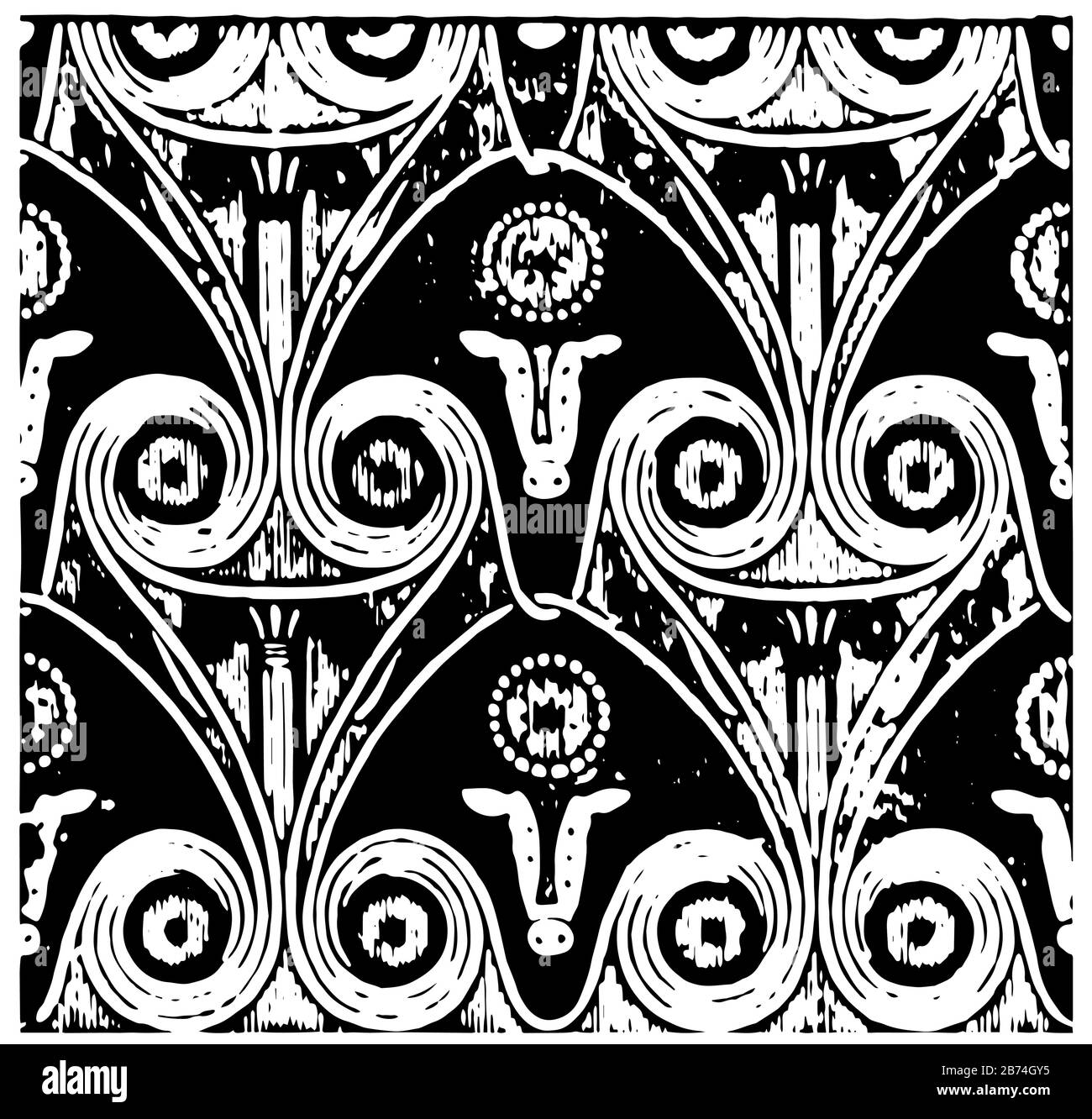 Grabdecke der Dichtungsträger des Königs von Unterägypten, klassische Strichzeichnung oder Gravurzeichnung. Stock Vektor