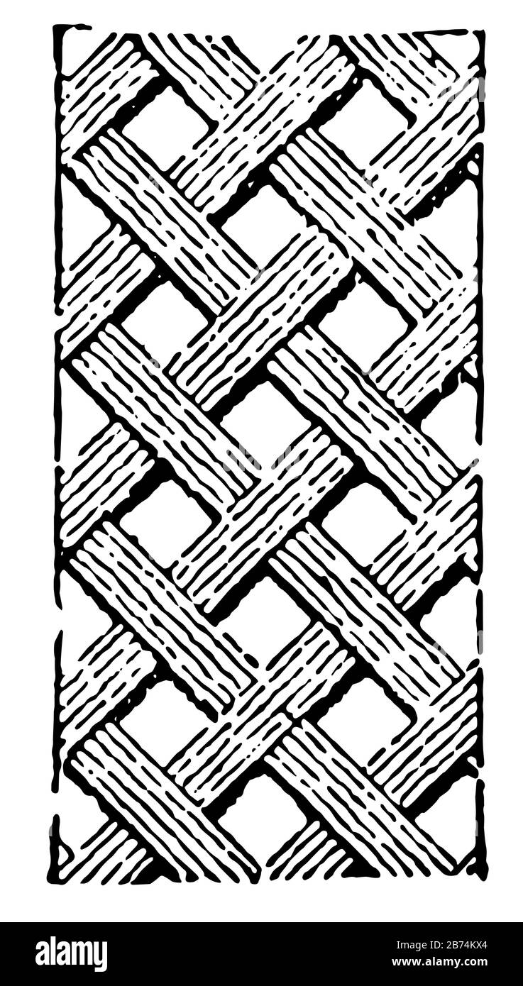 Das geschnitzte Interlace-Muster ist ein dekoratives Element, das in mittelalterlichen Kunstwerken, Vintage-Linien-Zeichnungen oder Gravurgravuren zu finden ist. Stock Vektor