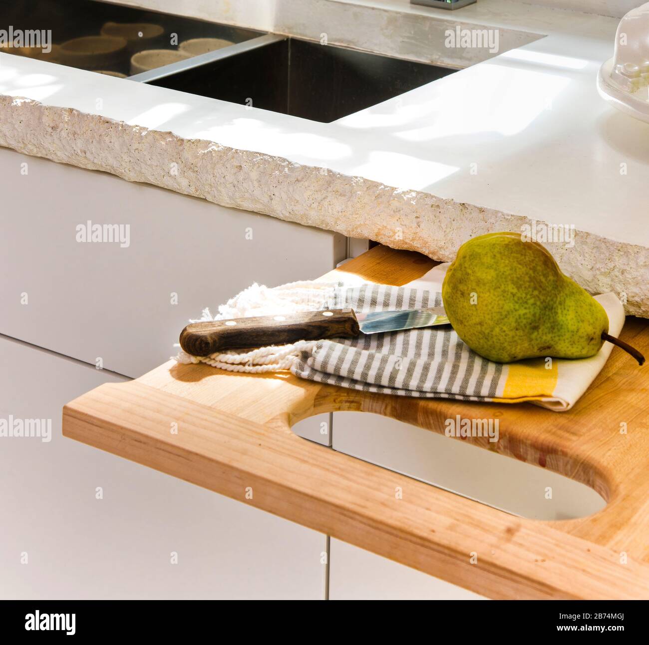 Moderne, hochwertige Küche Stockfoto