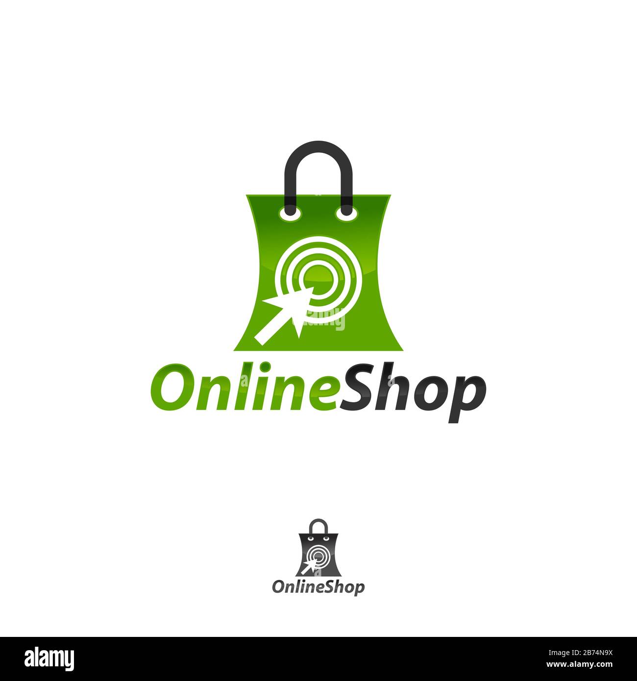 Moderne Online-Shop-Logo-Designs Vorlage Stock Vektor