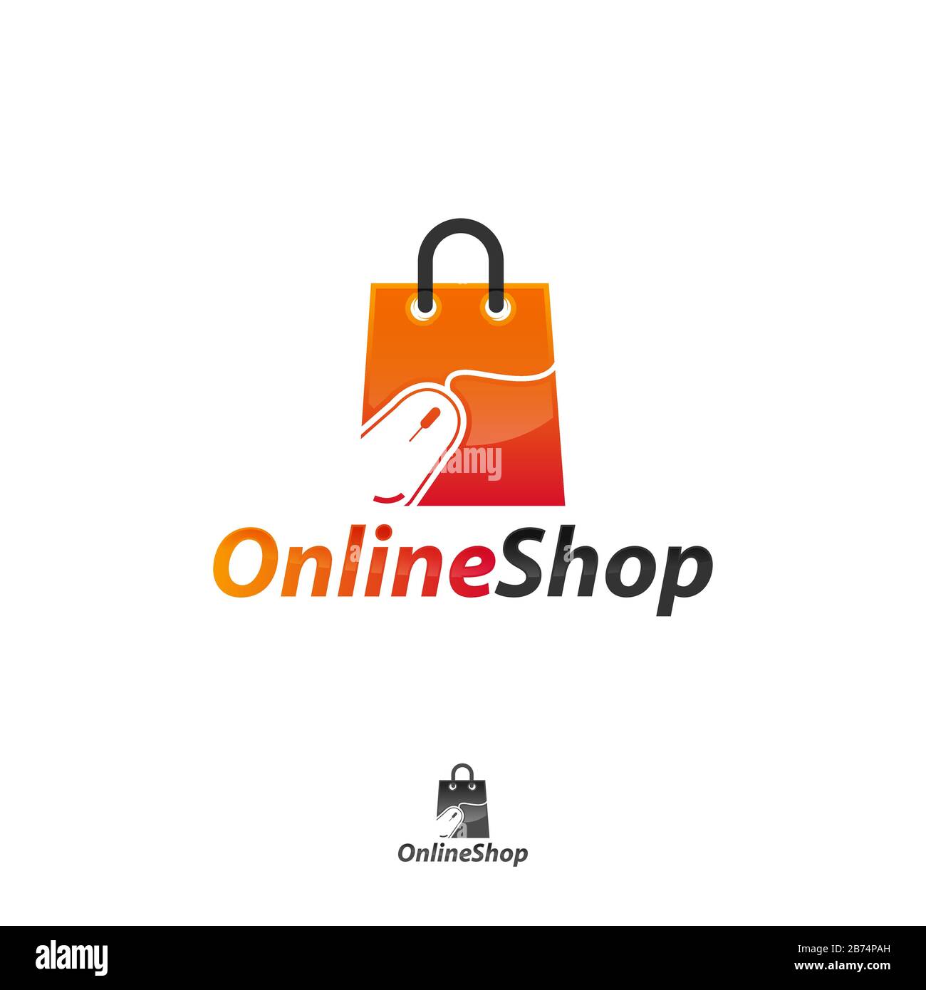 Moderne Online-Shop-Logo-Designs Vorlage Stock Vektor
