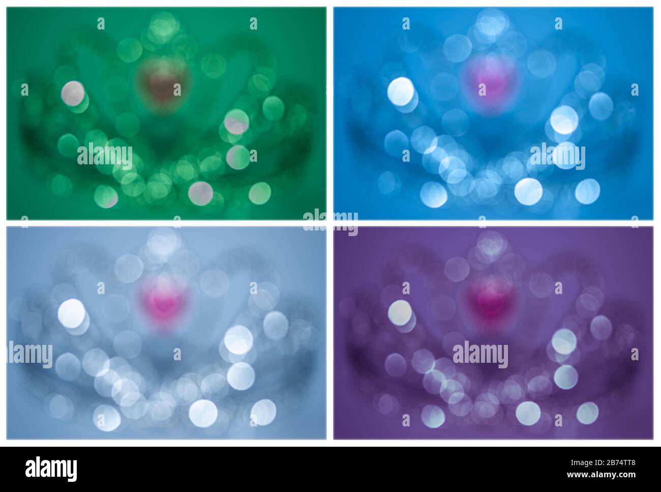 Satz schöner Bokeh-Hintergrund, der von Lichtern erzeugt wurde Stockfoto