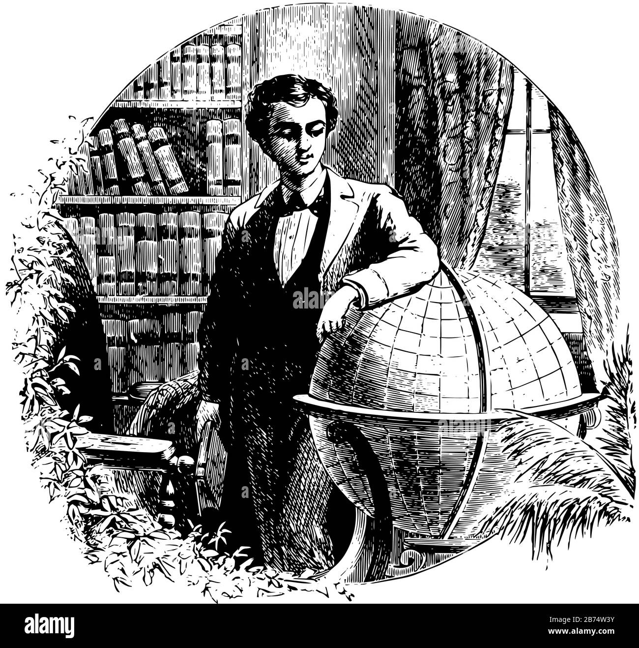 Edwin J. Houston ist Professor für Physische Geographie, Lehrer, Professor, Elektroingenieur, Erfinder, Autor, Vintage-Line-Zeichnung oder Gravur Stock Vektor