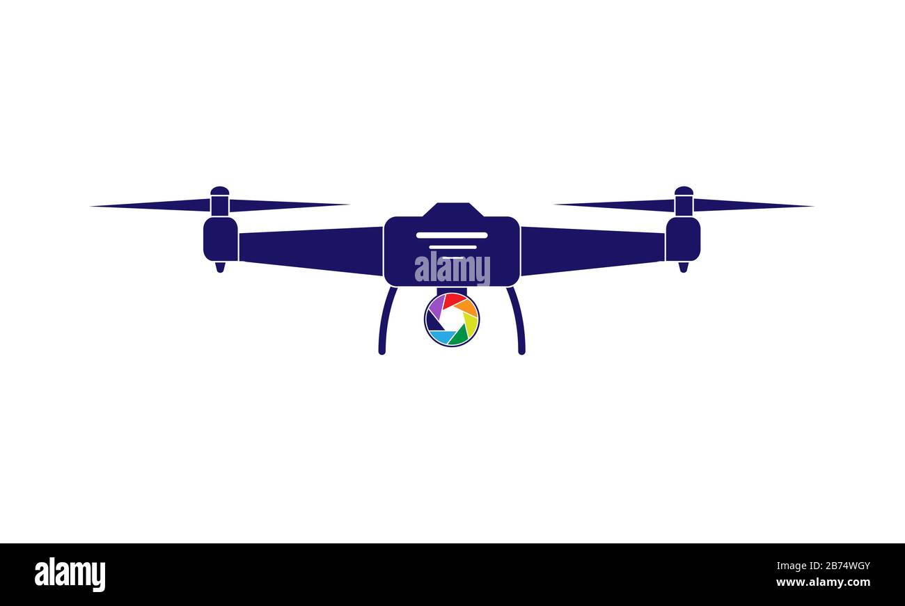 Farbiges Vektorsymbol einer Drohne mit einer Kamera. Einfaches flaches Design für Apps und Websites. Stock Vektor