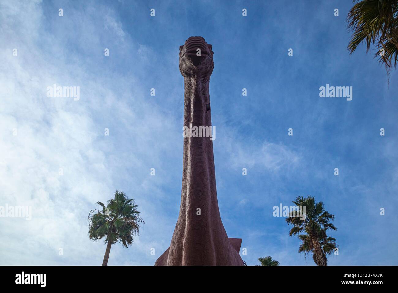 Cabazon Dinosaurier, früher Claude Bells Dinosaurier, Roadside Attraction, Cabazon, Kalifornien, USA Stockfoto