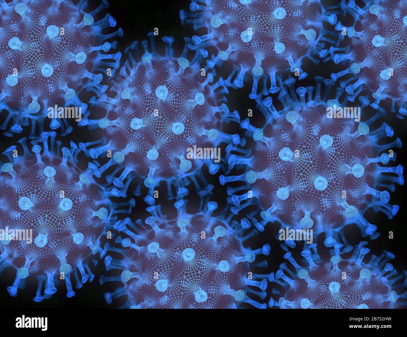 Konzeptioneller Veranschaulichungsvirus. Bild eines Virus, Erreger mit generischer Virusform. 3D-Abbildung. Stockfoto