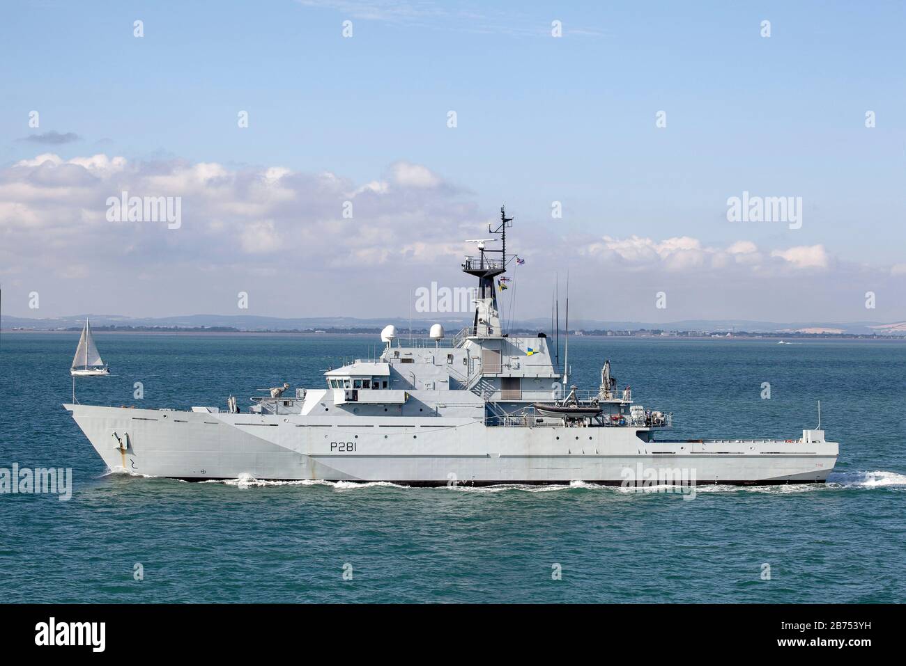 HMS Tyne im Solent Stockfoto