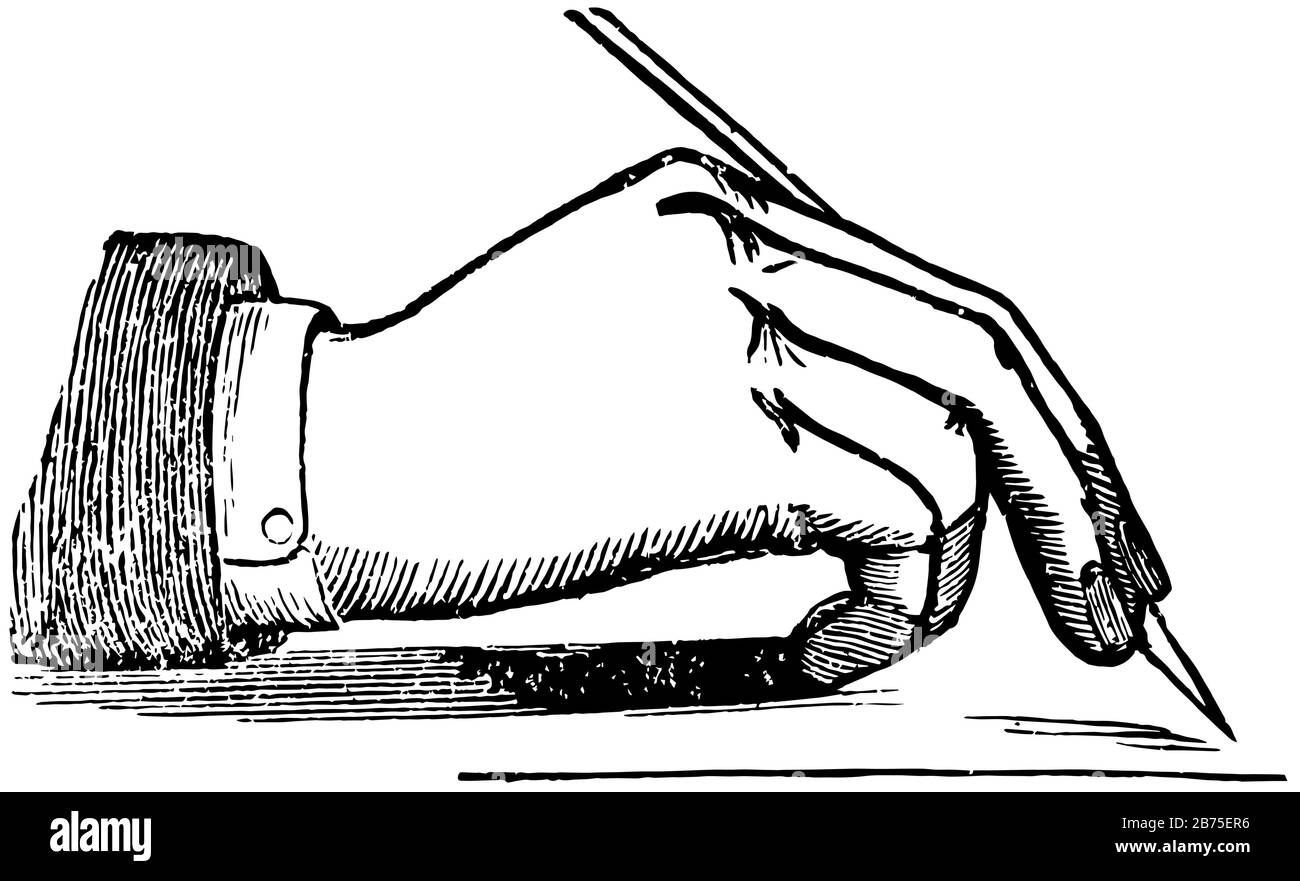 Die Vorarbeit hat die richtige Möglichkeit, einen Stift, eine Vintage-Linie oder eine Gravur zu halten. Stock Vektor