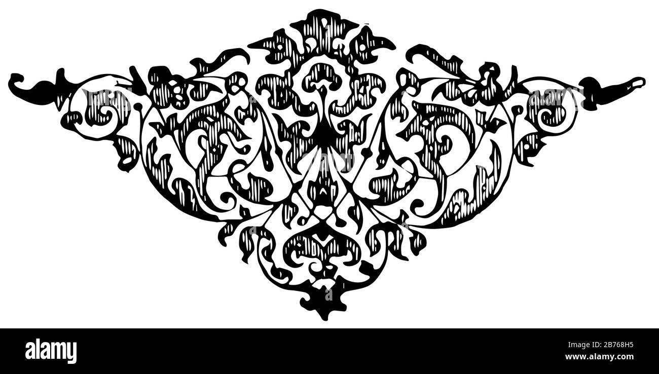 Das Blumenmotiv ist ein Muster und eine Anordnung, eine Vintage-Zeichnung oder eine Gravur. Stock Vektor