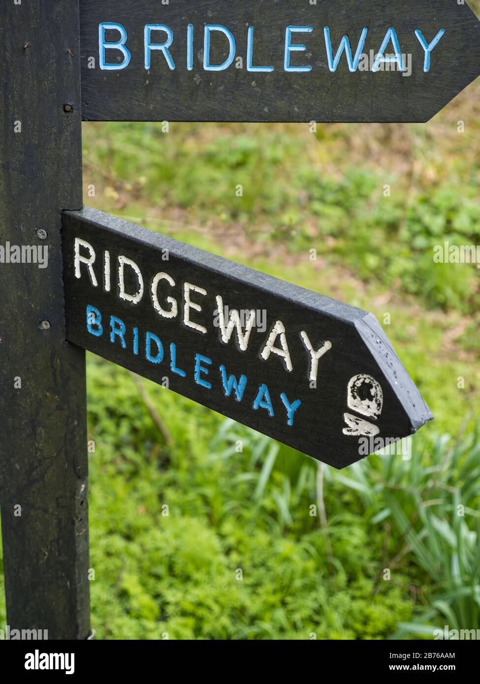 Ridgeway Footpath Sign, Mongewell, Wallingford, Oxfordshire, England, Großbritannien, GB. Stockfoto