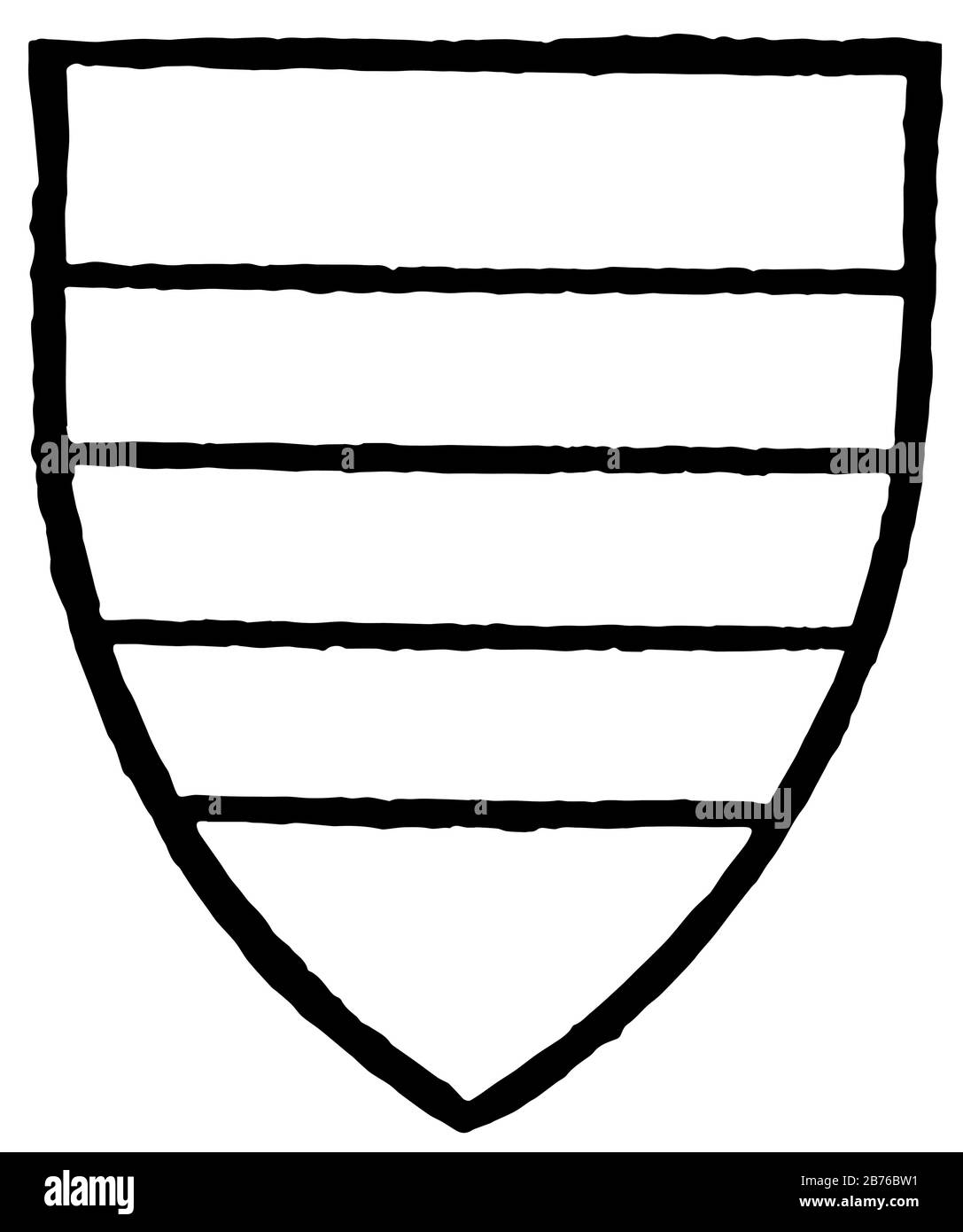 Harcourt trug Gaules zwei Balken Gold, Vintage-Linien-Zeichnung oder Gravier-Illustration. Stock Vektor