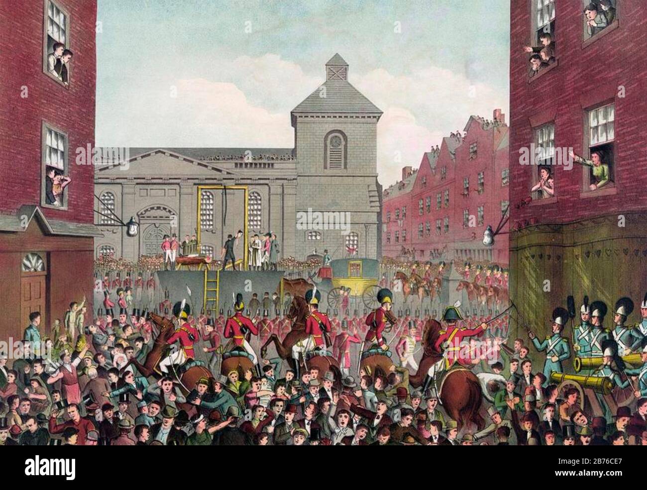 HINRICHTUNG VON ROBERT EMMET der irisch-republikanische Nationalist wird am 20. September im Dubliner Thomas Street vor der St Catherine's Church hingerichtet Stockfoto