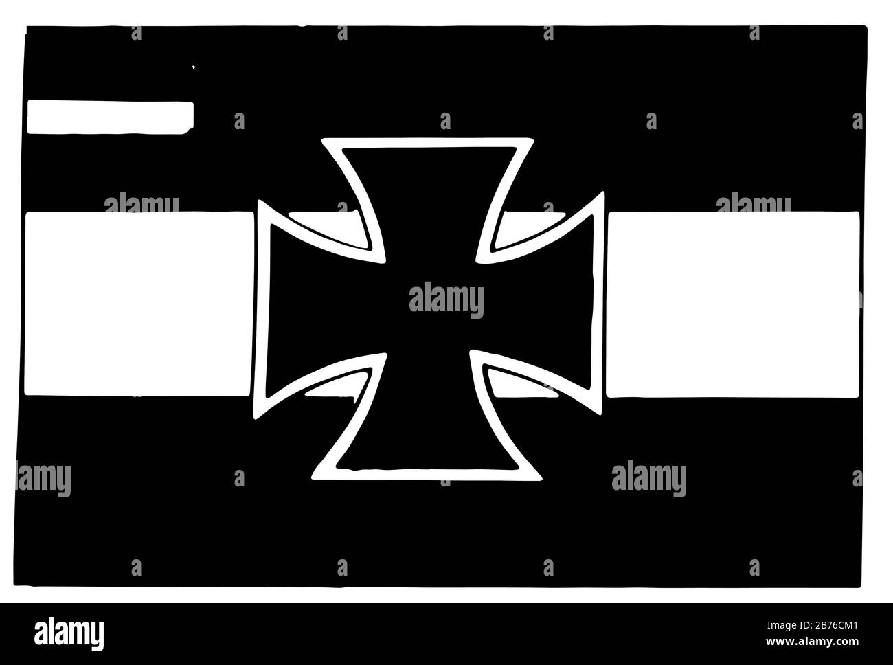 Deutschland, 1923, hat diese Flagge drei gleich große horizontale Streifen von Schwarz(oben), Weiß, Rot und drei gleich große horizontale Streifen von Schwarz, Rot und Gelb in der c Stock Vektor