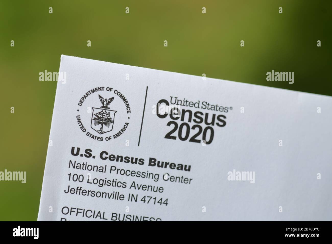 United States Census 2020 per E-Mail Stockfoto