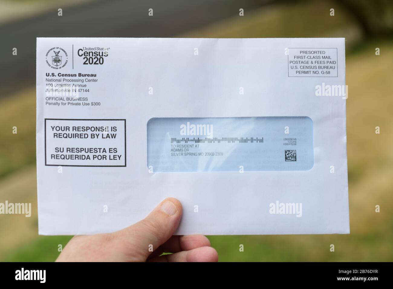 United States Census 2020 per E-Mail Stockfoto