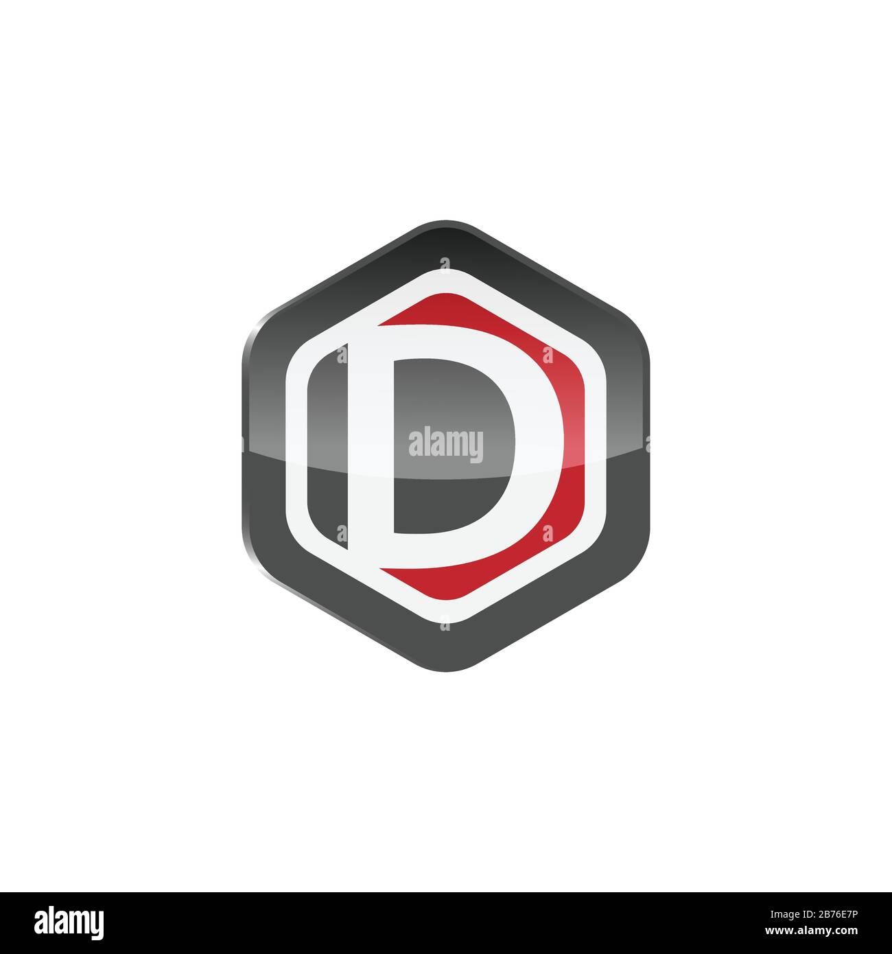 Sechseckiges D-Logo Symbol Designvorlage Buntes Vektorbild Stock Vektor
