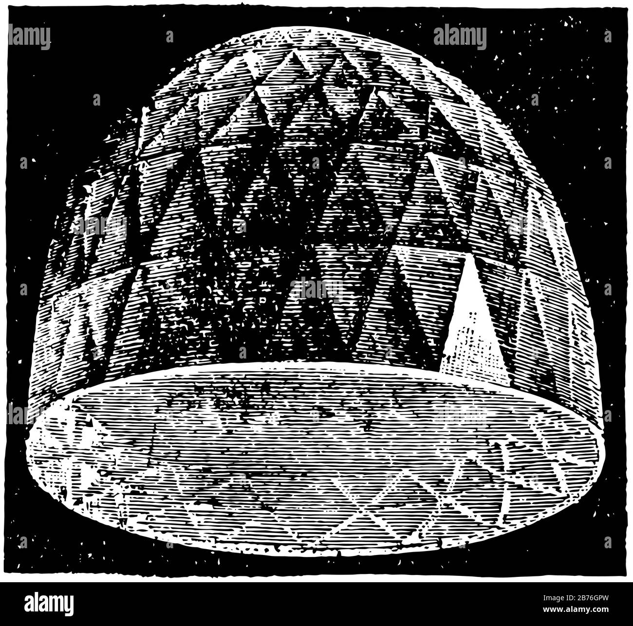 Der Große Mogul-Diamant ist der am Punkt des Zepters des russischen Imperiums, der Vintage-Zeichnung oder der Gravurdarstellung. Stock Vektor