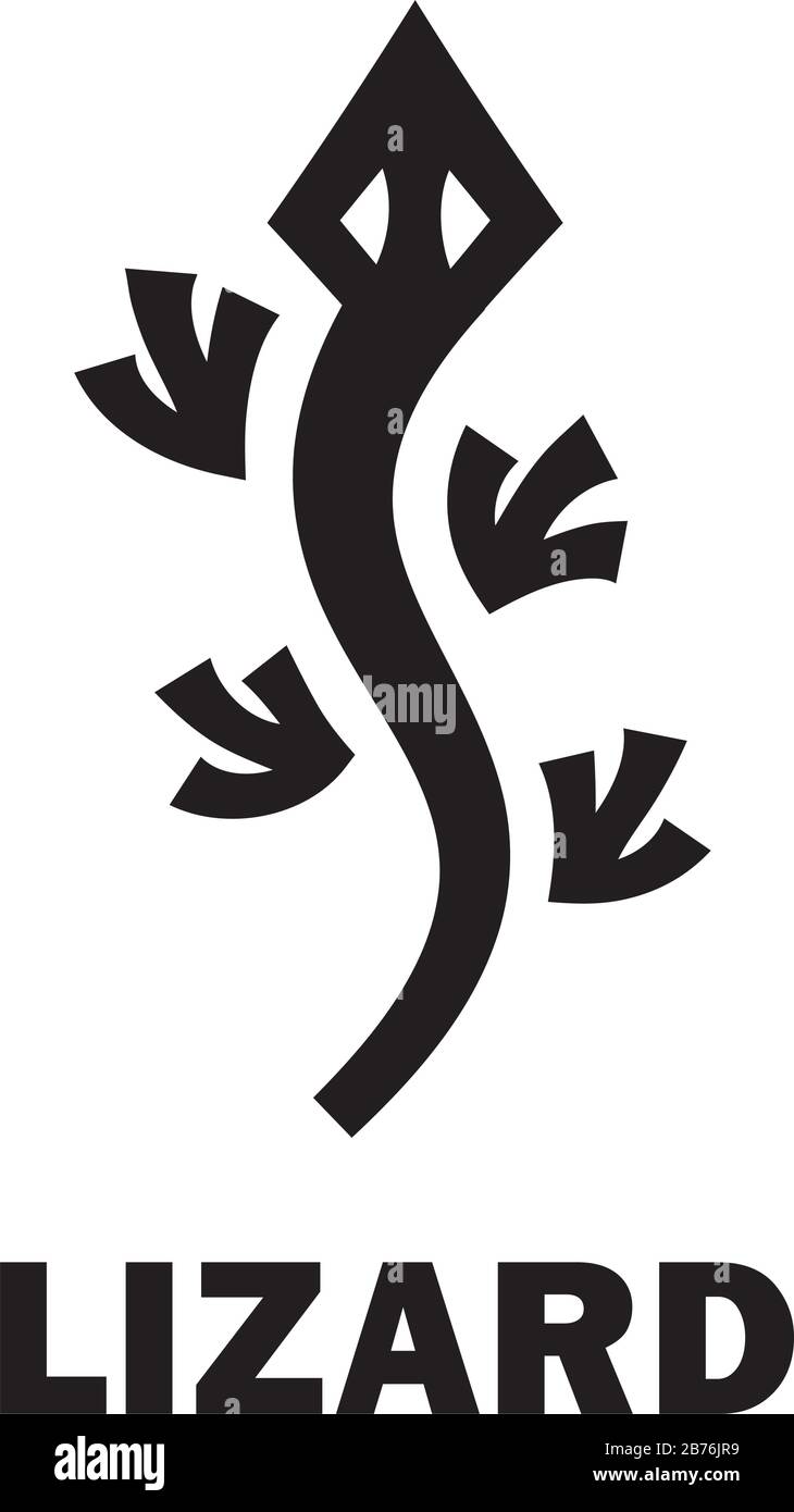 Astrologie-Alphabet: Echse (Lacerta) - Kleine moderne astronomische Konstellation. Hieroglyphisches Zeichen (Symbol). Stock Vektor
