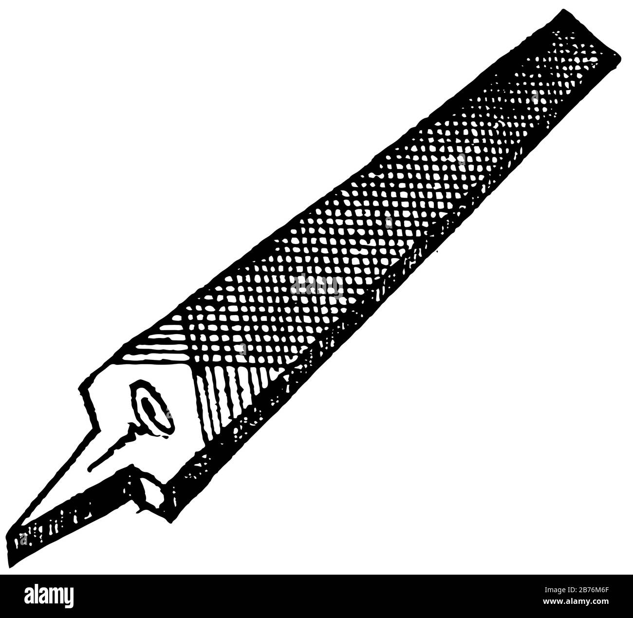 Diese Abbildung stellt eine Datei dar, mit der feine Materialmengen aus einem Werkstück, einer Vintage-Linien-Zeichnung oder einer Gravurabbildung entfernt wurden. Stock Vektor
