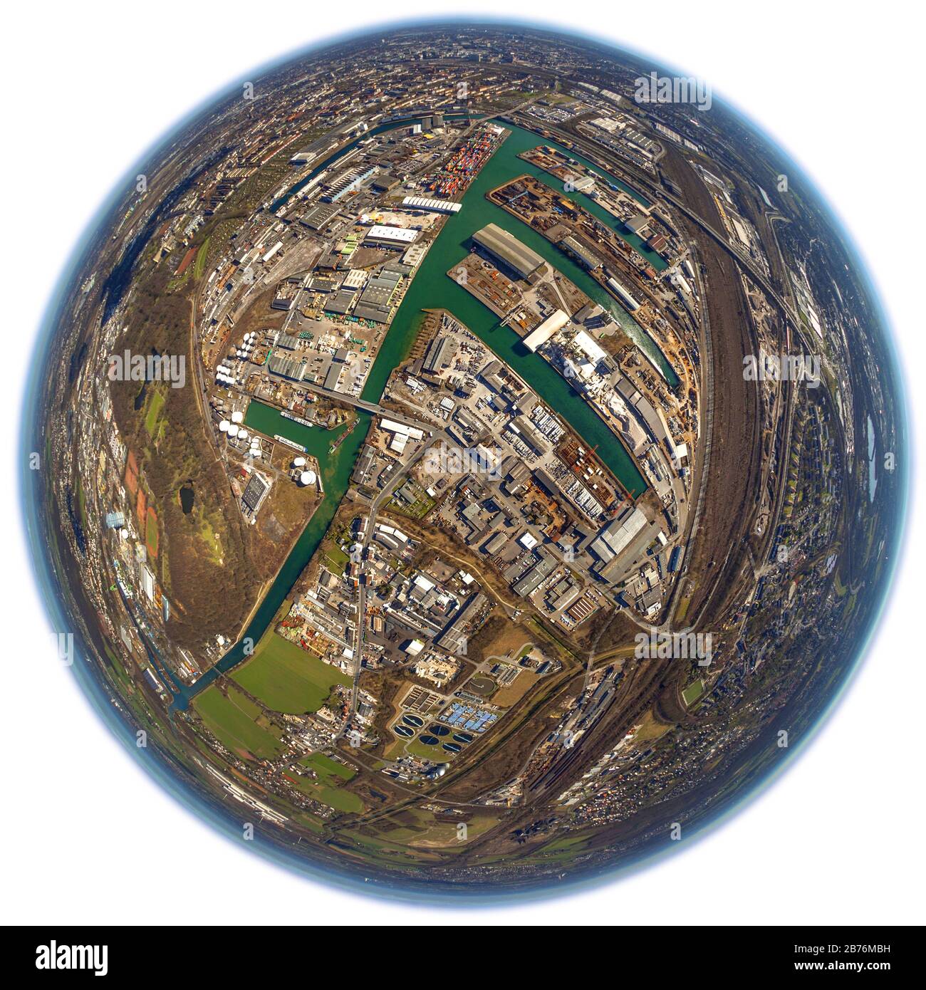 Dortmunder Hafen, 12.03.2012, Luftbild, Deutschland, Nordrhein-Westfalen, Ruhrgebiet, Dortmund Stockfoto