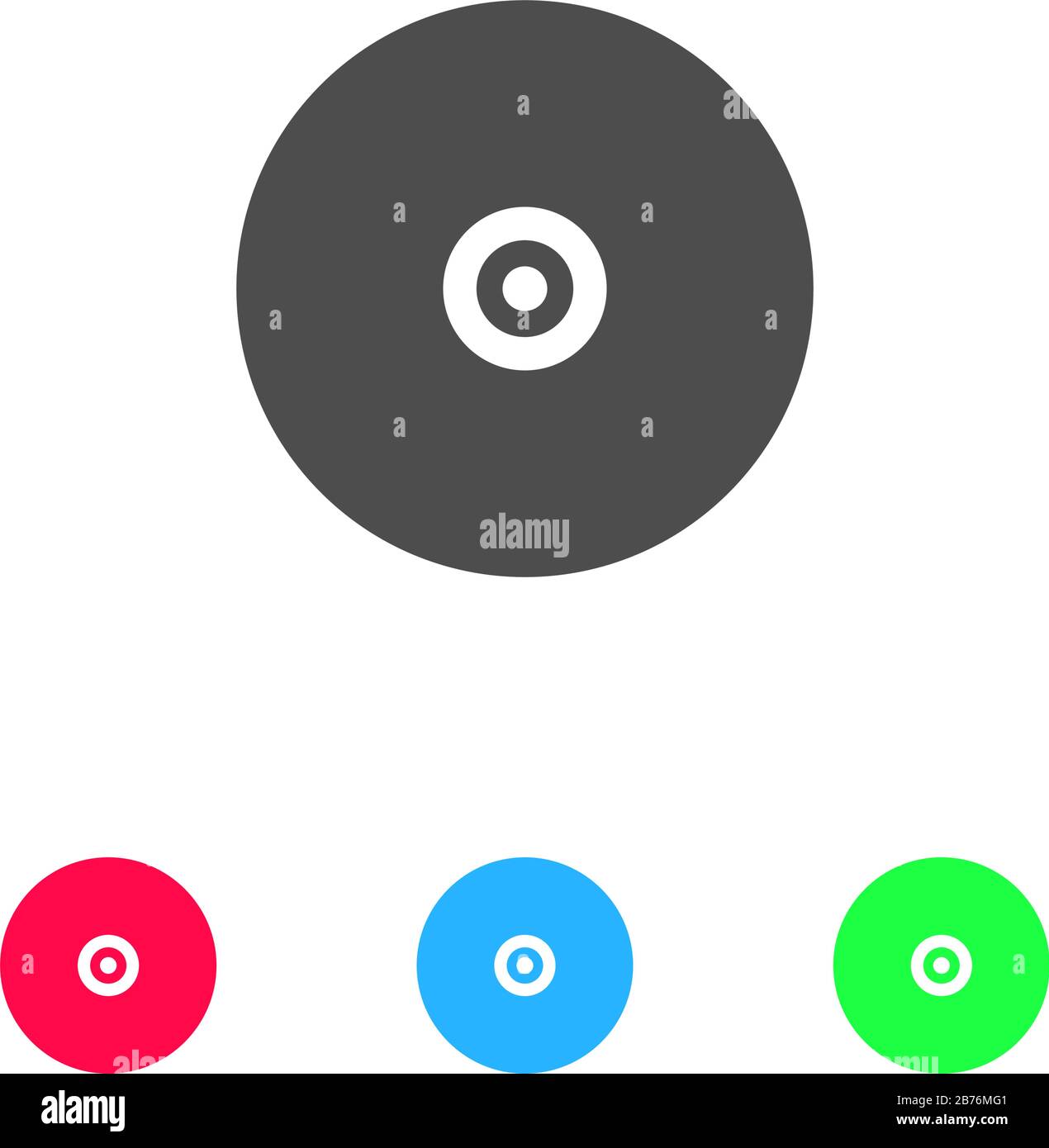 Symbol für Schallplatten flach. Farbpiktogramm auf weißem Hintergrund. Symbol für Vektorgrafiken und Bonussymbole Stock Vektor