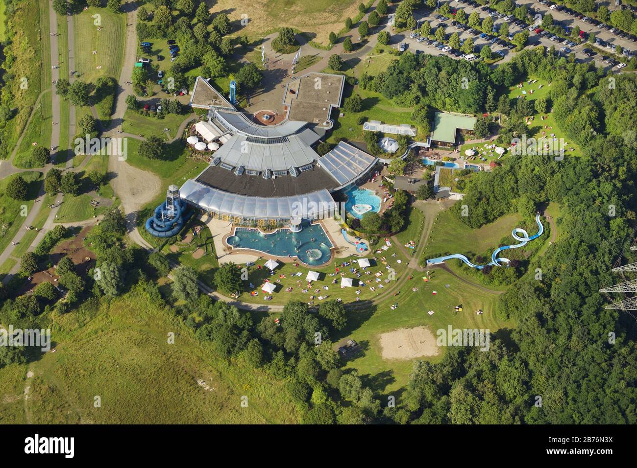 , Freizeitbad Heveney in Witten, 24.07.2012, Luftbild, Deutschland, Nordrhein-Westfalen, Ruhrgebiet, Witten Stockfoto