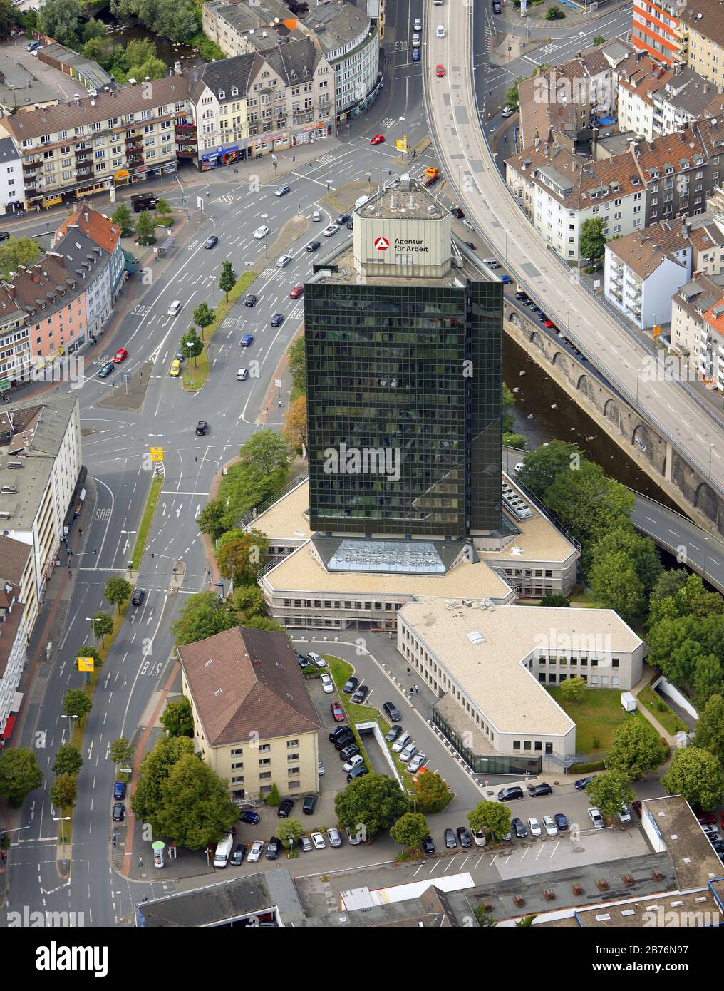 , Arbeitsamt, Agentur für Arbeit, Hagen, 19.07.2011, Luftbild, Deutschland, Nordrhein-Westfalen, Ruhrgebiet, Hagen Stockfoto