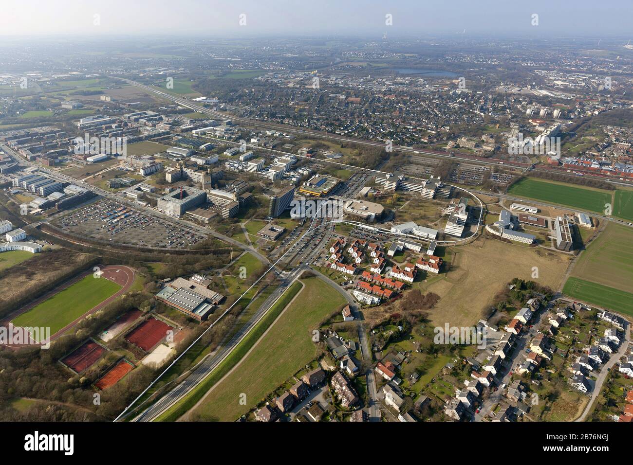 Campus Nord der Technischen Universität Dortmund, 22.03.2012, Luftbild, Deutschland, Nordrhein-Westfalen, Ruhrgebiet, Dortmund Stockfoto
