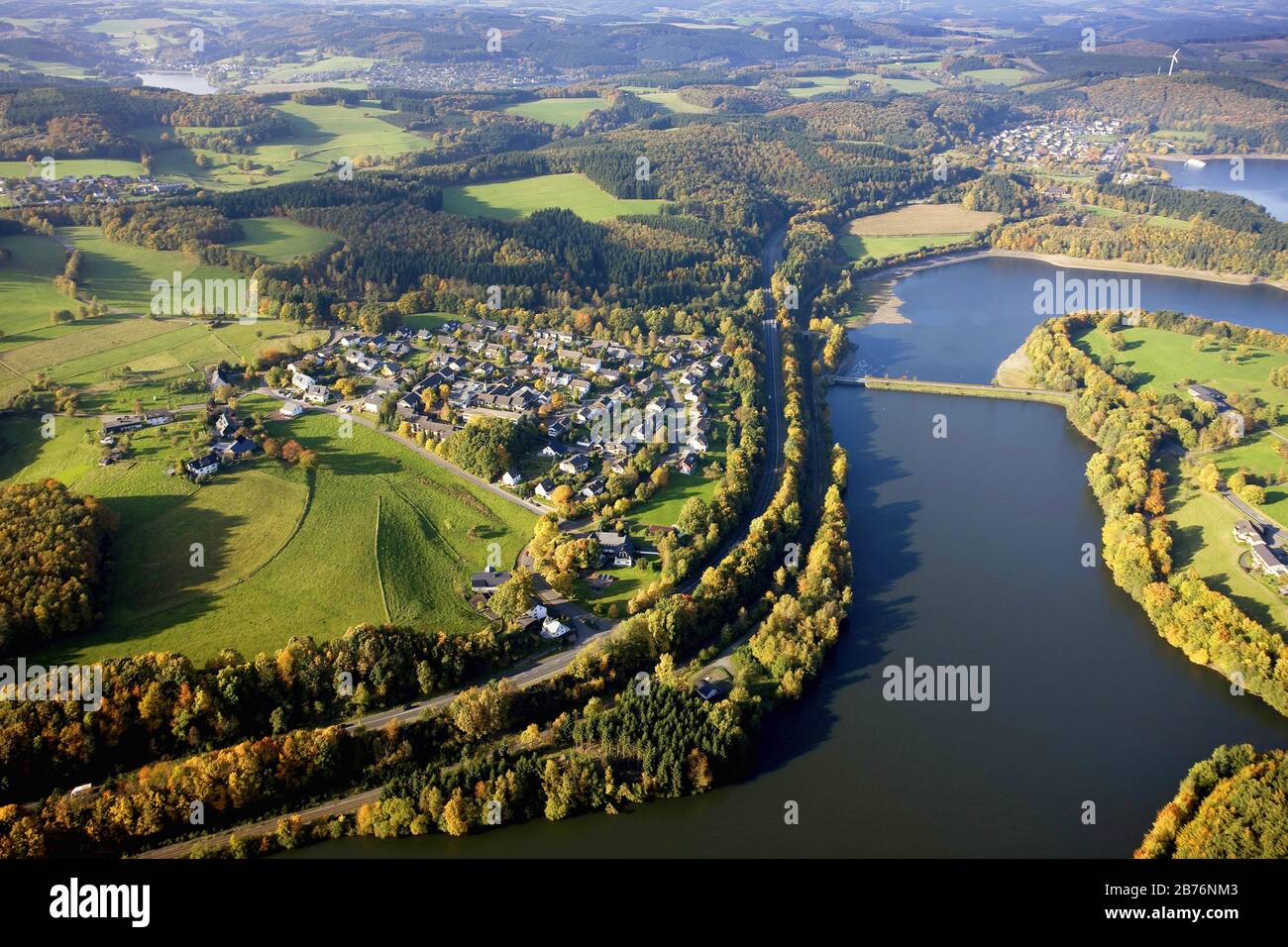 , Bigge See bei Eichhagen, 22.10.2008, Luftbild, Deutschland, Nordrhein-Westfalen, Sauerland, Eichhagen Stockfoto