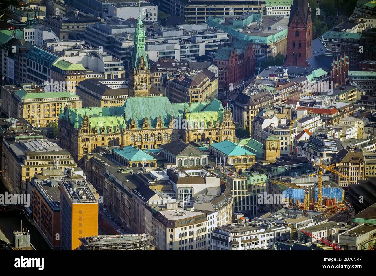 , Rathaus von Hamburg, 30.10.2013, Luftbild, Deutschland, Hamburg Stockfoto