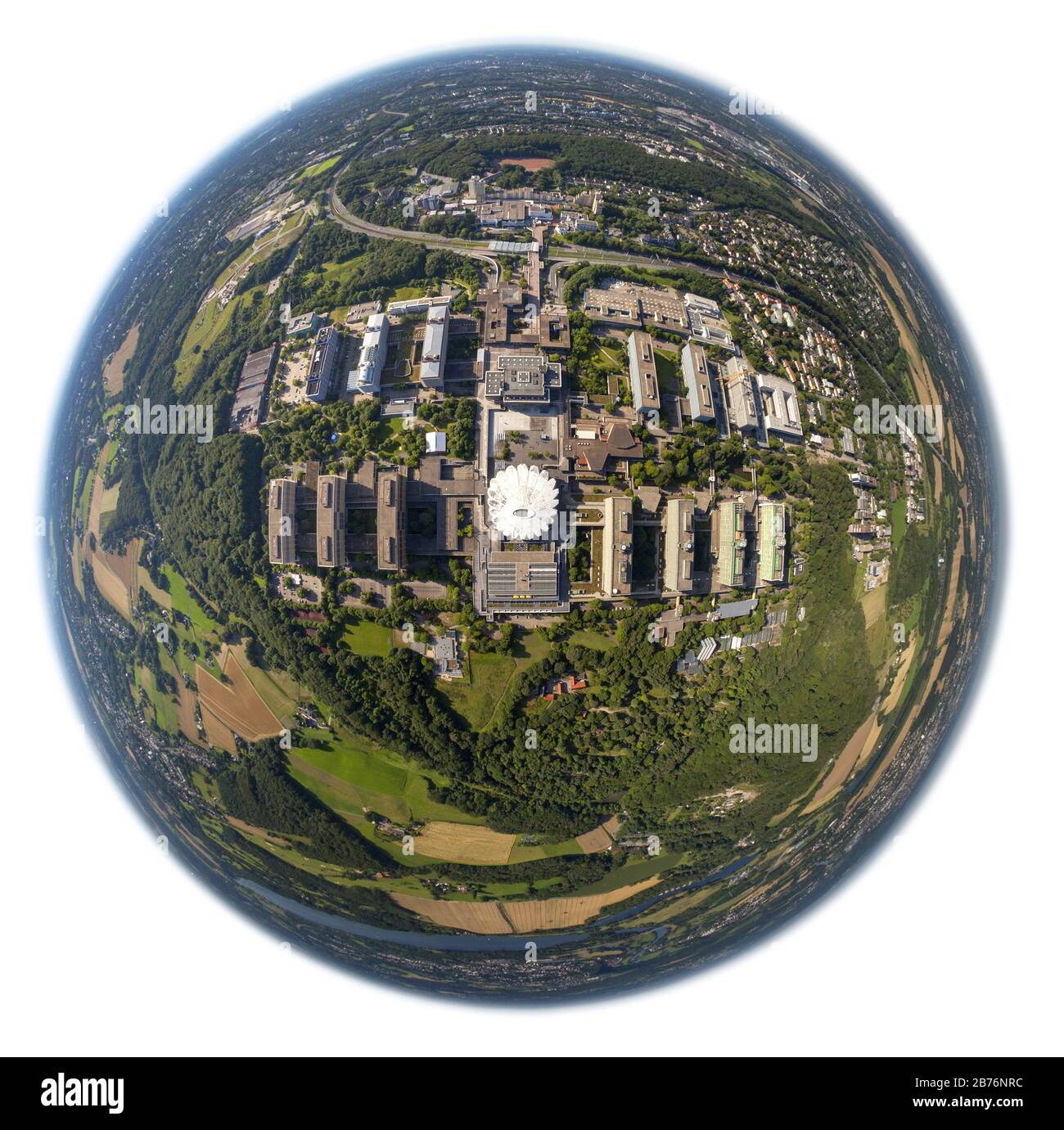 , Campus der RUB-Universität in Dortmund, 24.07.2012, Luftbild, Deutschland, Nordrhein-Westfalen, Ruhrgebiet, Dortmund Stockfoto