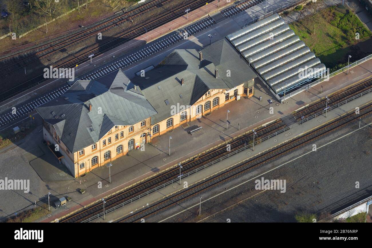 Bahnhof Dorsten, 28.03.2012, Luftbild, Deutschland, Nordrhein-Westfalen, Ruhrgebiet, Dorsten Stockfoto