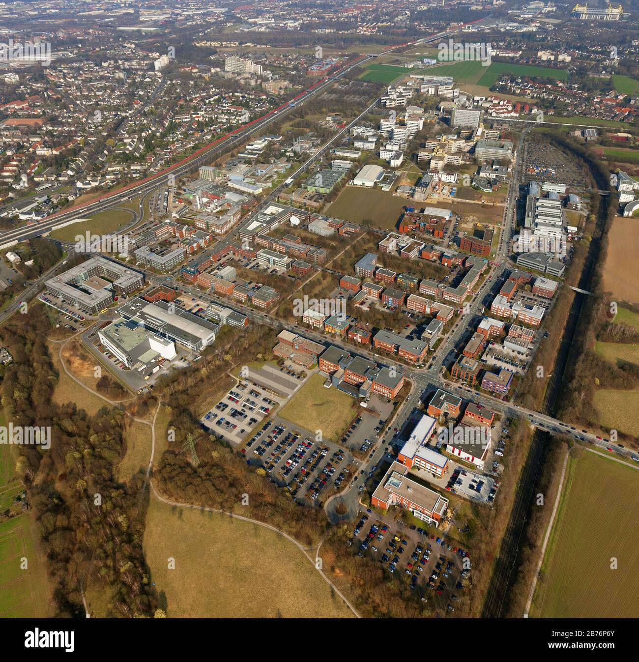 Campus Nord der Technischen Universität Dortmund, 22.03.2012, Luftbild, Deutschland, Nordrhein-Westfalen, Ruhrgebiet, Dortmund Stockfoto
