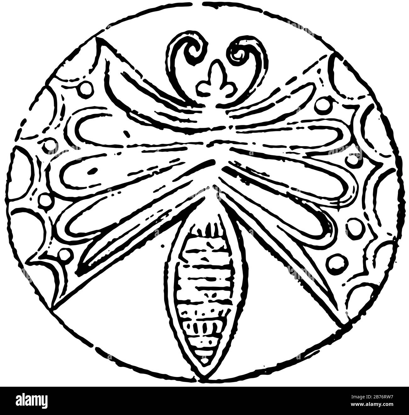 Hängend haben eine Halskette mit goldenen Perlen, Vintage-Zeichnung oder Gravur Illustration. Stock Vektor