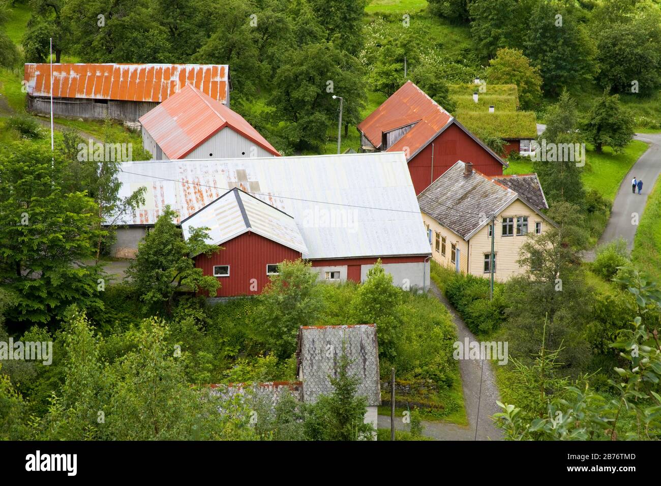 Geiranger Village, Geirangerfjord, Northern Fjord Region, Norwegen, Skandinavien Stockfoto