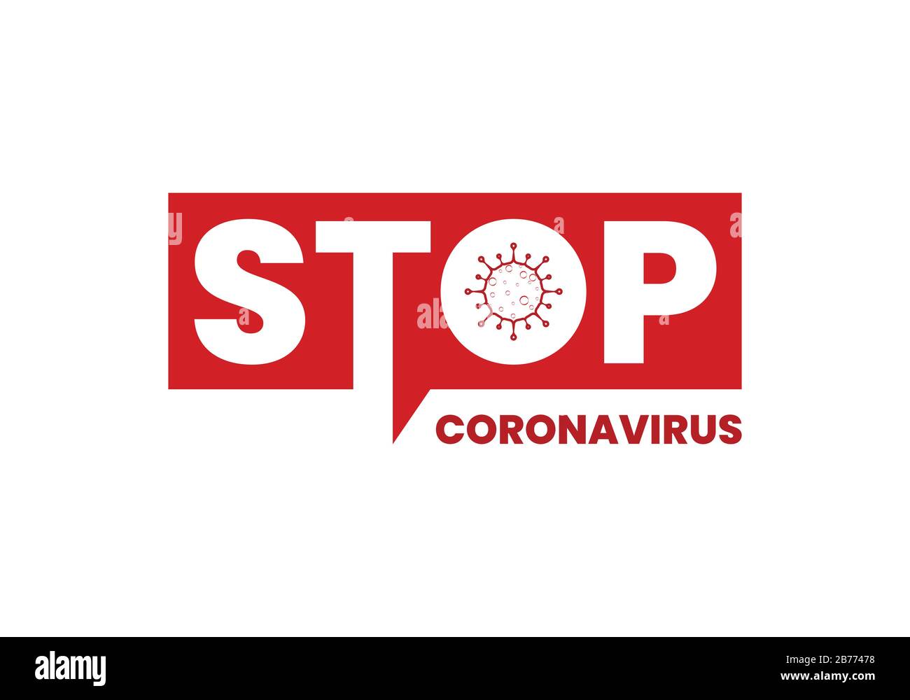 Coronavirus (Covid-19). Symbol für den Kampf gegen Coronovirus. Stoppen Sie das Viruszeichen. Coronovirus-Infektionsemblem flache Vektorgrafiken. Stock Vektor