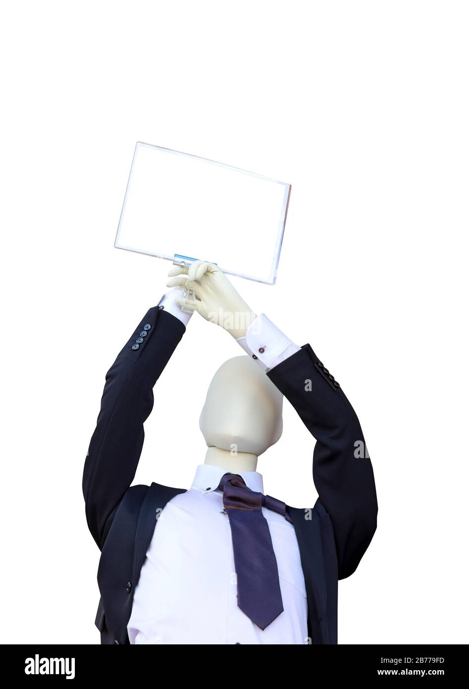 Businessman Puppet isoliert auf weißem Hintergrund. Das hatte einen Beschneidungspfad. Stockfoto