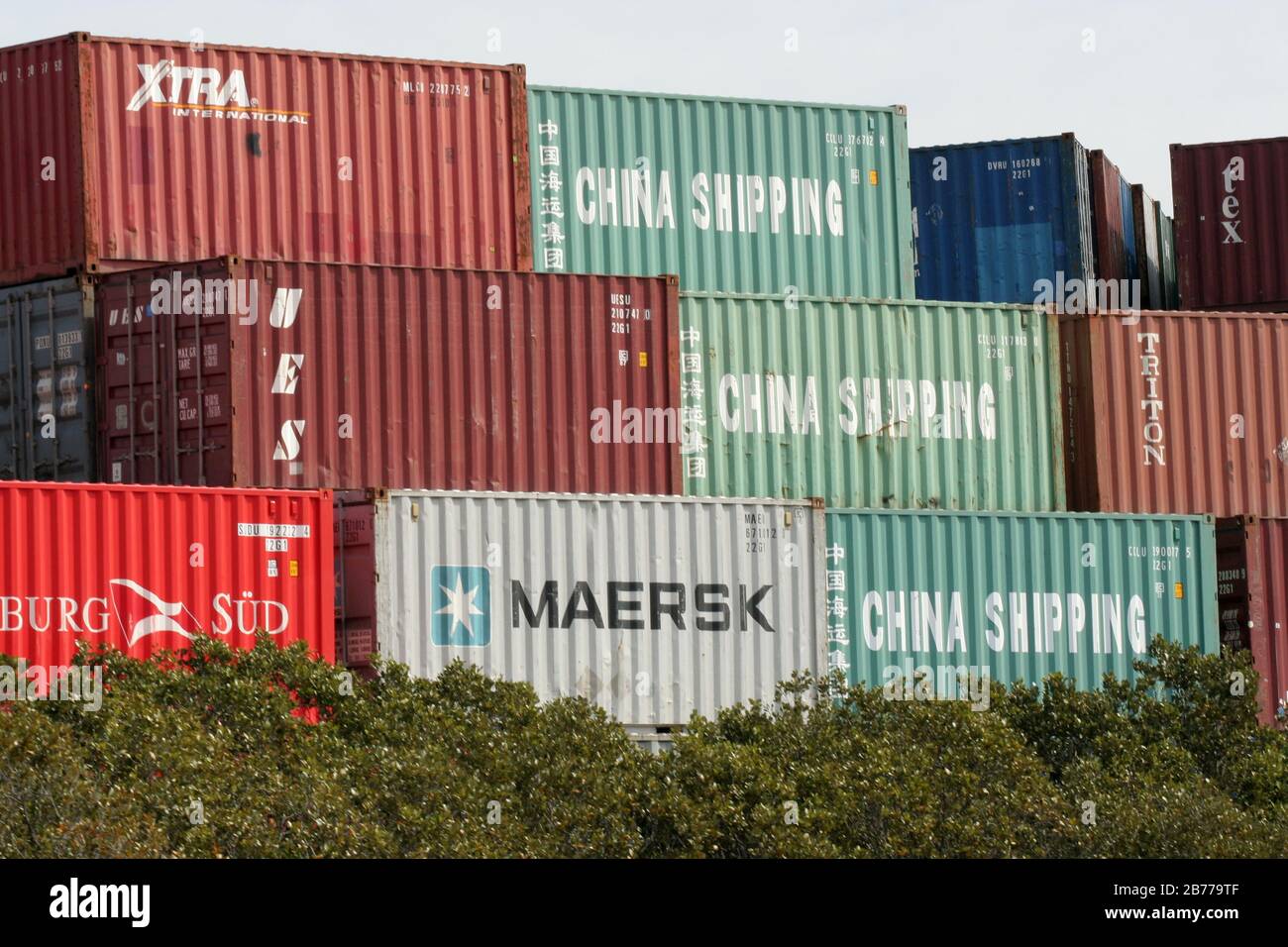 Transportbehälter, Port Botany, Sydney, New South Wales, Australien. Stockfoto