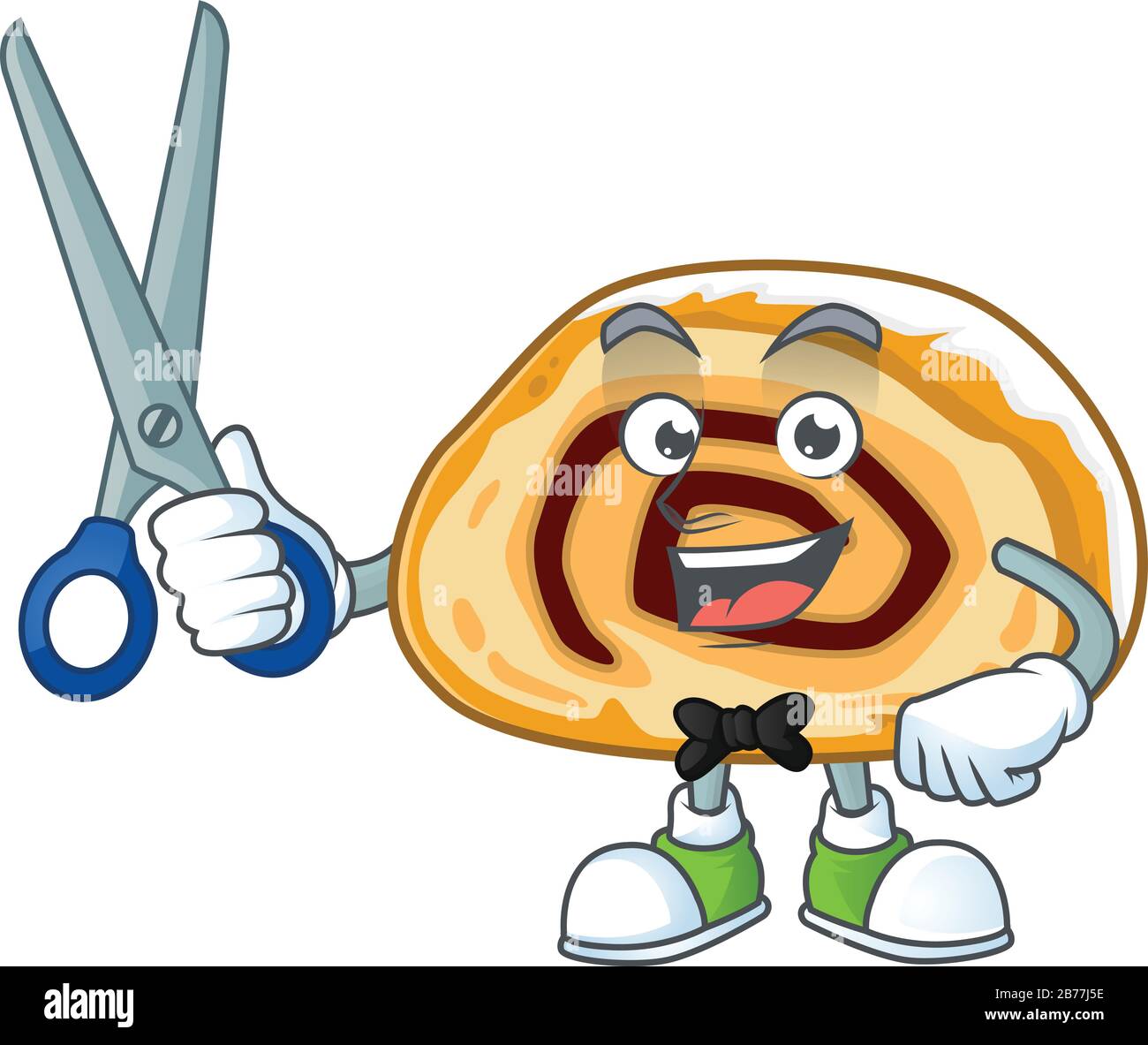 Cooles Barber swiss Roll-Maskottchen-Design Stock Vektor