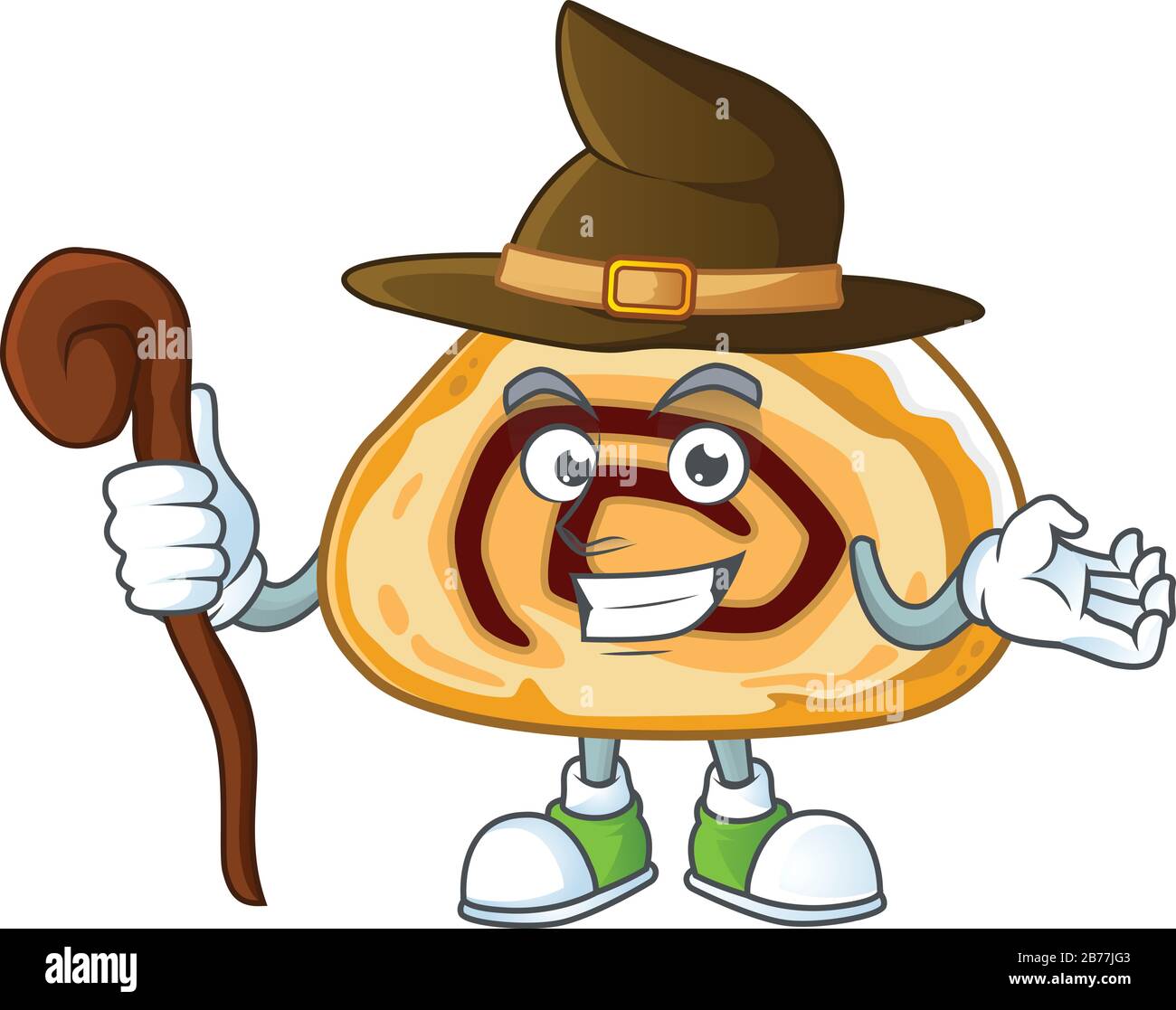 Süße und trickreiche Cartoon-Figur der Witch swiss Roll Stock Vektor