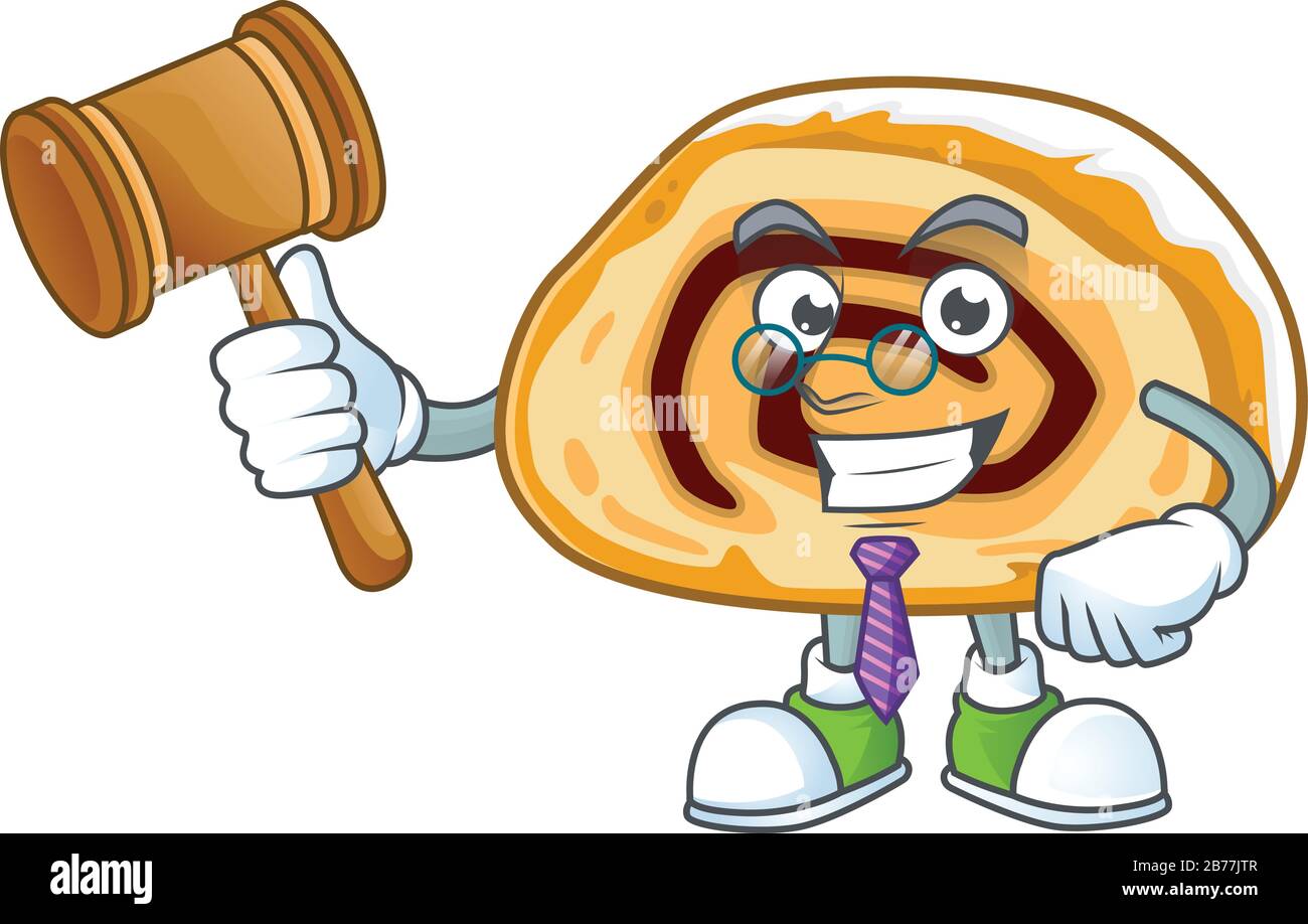 Schweizerisch-schweizerischer Roll-Richter-Cartoon-Charakterdesign mit niedlichen Gläsern Stock Vektor