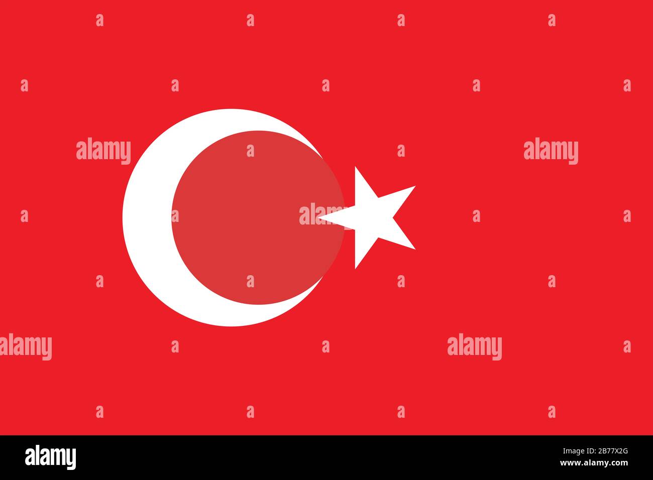 Flagge der Türkei - Standardverhältnis der türkischen Flagge - True RGB-Farbmodus Stockfoto